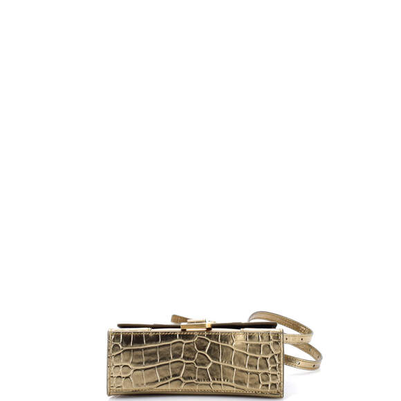 Balenciaga XS Hourglass Top Handle Bag Crocodile Embossed Leather - Picture 4 of 6